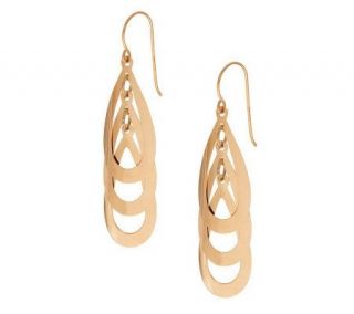 Polished Triple Teardrop Dangle Earrings 14K Gold —