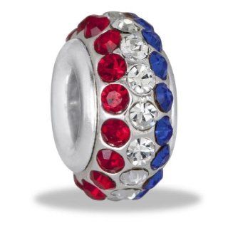 DaVinci Patriotic 3 Row Crystal   Jewelry Bracelet Memories Birthday DB64 9 DAV Charms Jewelry