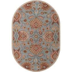 Hand tufted Blue Kiser Wool Rug (6 X 9 Oval)