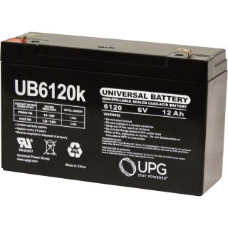 UPG Sealed Lead-Acid Battery — 6V, 12 Amps, Model# UB6120  Automotive Batteries