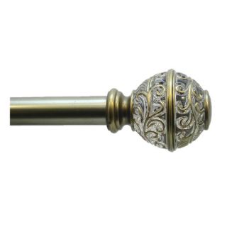 allen + roth 72 in to 144 in Brass Metal Single Curtain Rod