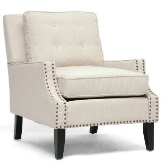 Baxton Studio Norwich Beige Linen Modern Lounge Chair