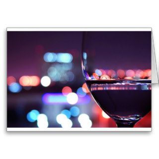 Abstract Wine Glass Greeting Cards