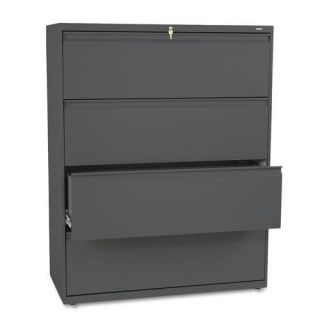 Hon 800 Series Black 42 inch wide Four drawer Lateral File Cabinet