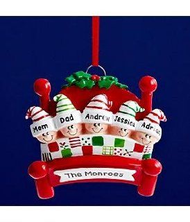 Shop Family in Bed Christmas Ornament   4 People at the  Home Dcor Store. Find the latest styles with the lowest prices from Personal Creations