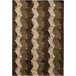 Hand knotted Mandara New Zealand Wool Area Rug (79 X 106)
