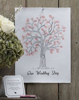 'our wedding day' finger print tree kit by ginger ray