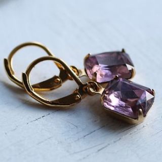 lilac amethyst earrings by silk purse, sow's ear