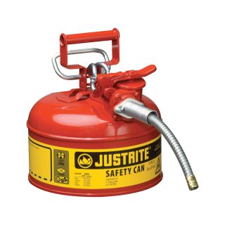 Justrite AccuFlow Type II Safety Fuel Can — 1-Gallon, Red, Model# 7210120  Fuel Cans