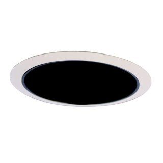 Cooper Lighting 426MB 6 Inch Trim Reflector Cone, White Trim with Specular Black Reflector Cone   Recessed Light Fixture Trims  