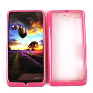 Motorola Droid RAZR M XT907 Pink Clear Case Cover Protector Skin Faceplate Hard Cell Phones & Accessories
