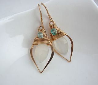 little leaf, moonstone earrings by sarah hickey