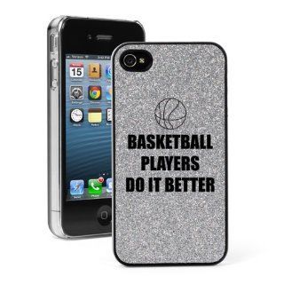 Silver Apple iPhone 4 4S 4G Glitter Bling Hard Case Cover G759 Basketball Players Do It Better Cell Phones & Accessories
