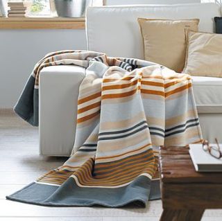 grey and toffee stripe throw by marquis & dawe