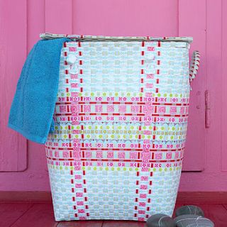 set of two mia laundry baskets by berry red