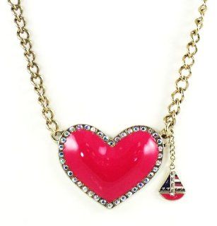 Betsey Johnson Jewelry IVY LEAGUE Large Heart Chain Necklace New 2013 Bracelets Jewelry