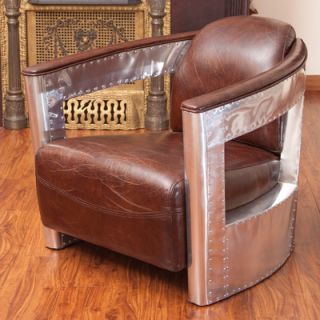 Home Loft Concept Weatherson Leather and Metal Club Chair