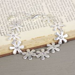 silver daisy and gem bracelet by lisa angel