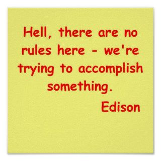 Thomas Edison quote Print