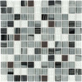 Elida Ceramica Dark Nights Mixed Material Mosaic Square Indoor/Outdoor Wall Tile (Common 12 in x 12 in; Actual 11.75 in x 11.75 in)