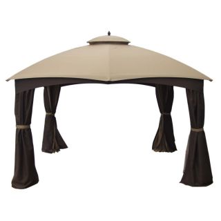 allen + roth 10 ft x 12 ft x 6.8 ft Brown Steel Gazebo