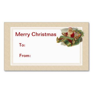 Vintage Santa in Classic Car Christmas Gift Tags Business Card Templates