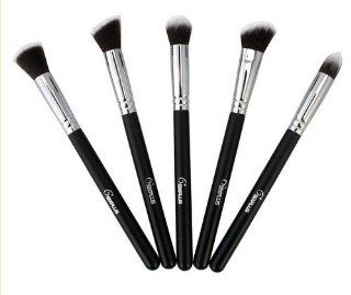 Sixplus 5pcs Makeup Brushes Thin Different Advanced Artificial Fiber Cosmetic Black Set  Stipple Brush  Beauty