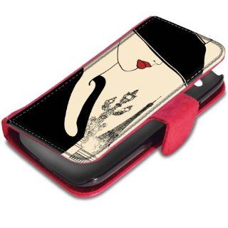 "Vintage" Paris 2, Designer Red Leather Flip Wallet Case with magnetic clip for Samsung Galaxy S3 i9300. Various designs available. Cell Phones & Accessories