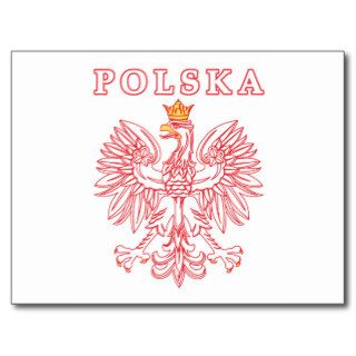 Polska With Red Polish Eagle Postcard