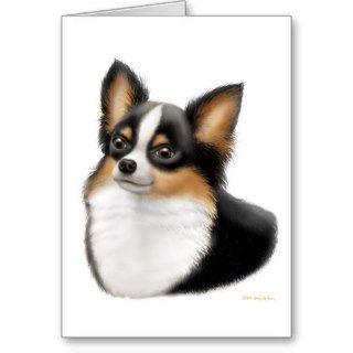 Chihuahua Tricolor Longhair Card