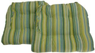 American Mills 44976.423 Beach Umbrella Dining Chair pad, Blue, Set of 2   Throw Pillows