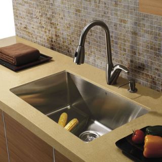 Vigo 32 x 19 Undermount Zero Radius Single Bowl Kitchen Sink with