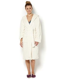Linea Cosy soft robe with hood Ivory
