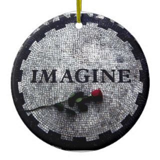 Imagine Monument with Red Rose Ornaments