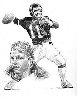 Phil Simms New York Giants 16x20 Lithograph  Lithographic Prints  Sports & Outdoors