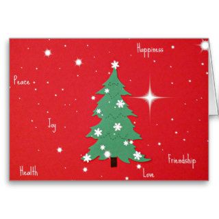 Peace, Joy, Happiness, LoveChristmas greetings Greeting Cards