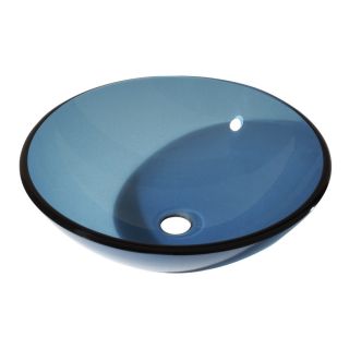 Avanity Blue Tempered Glass Above Counter Round Bathroom Sink