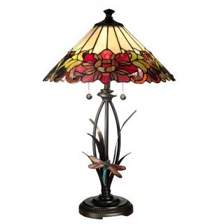 Dale Tiffany Floral with Dragonfly Table Lamp