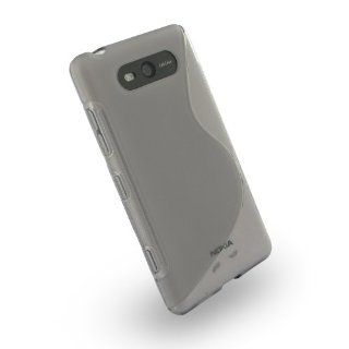 Nokia Lumia820 Soft Plastic Case (Grey S Shape pattern) by SpringFields Electronics