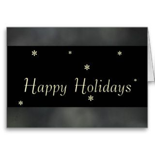 Happy Holidays Black Gray White Greeting Cards