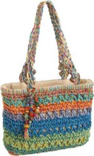 Cappelli 438 Crochet Toyo Bag, Earth, one size Top Handle Handbags Shoes