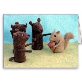 Friends for Dinner   Bears and Squirrel Greeting Cards
