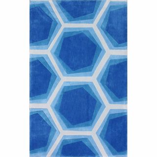 nuLOOM Handmade Abstract Honeycomb Blue Rug Nuloom 7x9   10x14 Rugs