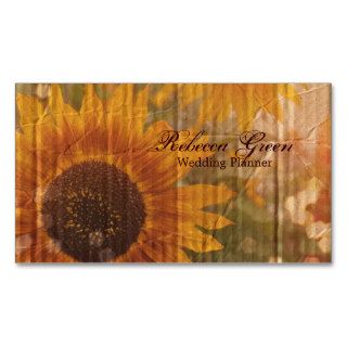 vintage rustic yellow sunflowers country floral business card