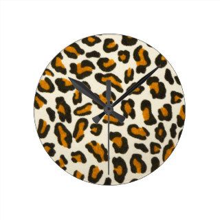 Leopard print animal skin wall clocks