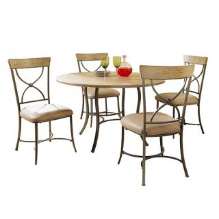 Hillsdale Furniture Charleston Wood and Metal Round Dining Set with X back Chai
