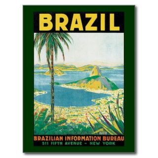Vintage Travel Beach Coast, Rio de Janeiro Brazil Postcard