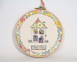 personalised house embroidery hoop art by the house of jam and weasel