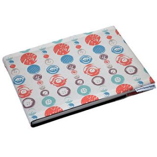 a5 buttons fabric sketchbook or notebook by grace & favour home