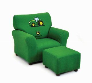 John Deere Green Boy's Club Kids Chair and Ottoman Set   Childrens Furniture